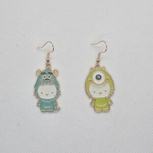 Hello Kitty Monsters Inc‎ Mike & Sully Earrings! Handmade & Hypoallergenic